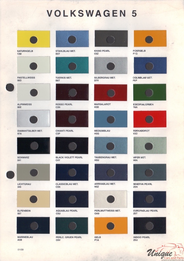 1995 - 2002 Volkswagen Paint Charts Octoral 5